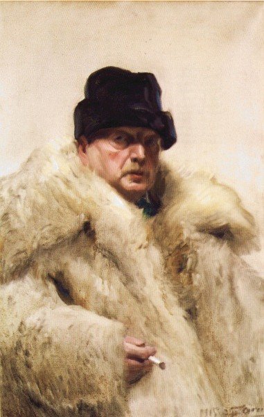 Självporträtt i vargskinnspäls (Self-portrait in a wolfskin)