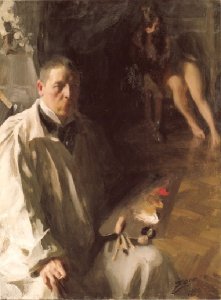 Självporträtt med modell (Self-portrait with a model)